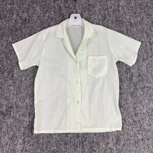 Carole Sleep Shirt Womens Small‎ Green Short sleeve Vintage 60s Sleepwear Pajama